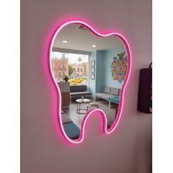 Espejo Muela Neón Rosa 50x57cm